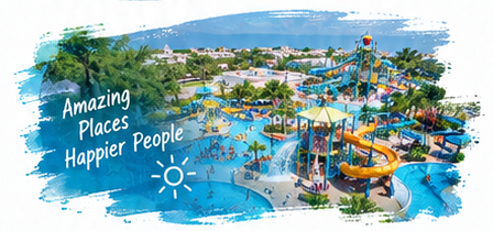 Colorful waterpark attraction